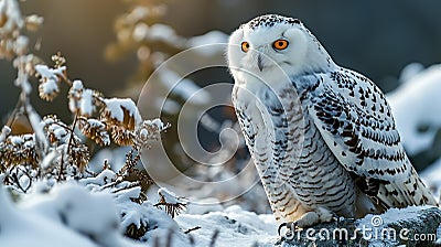 Tawny Owl snow Stock Photo