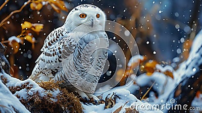 Tawny Owl snow Stock Photo