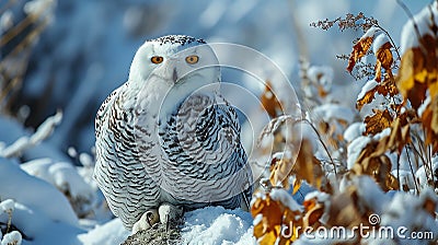 Tawny Owl snow Stock Photo