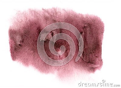 Tawny Port burgundy watercolor stain Stock Photo