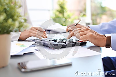 Tax accountants working with documents Stock Photo