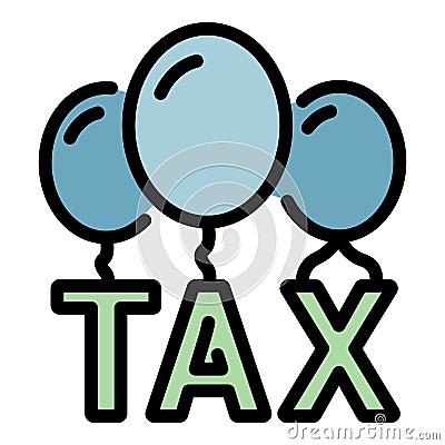 Tax balloon form icon color outline vector Vector Illustration