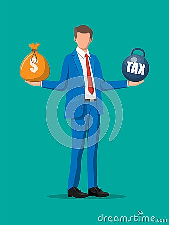 Tax burden concept. Vector Illustration