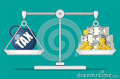 Tax burden concept. Vector Illustration