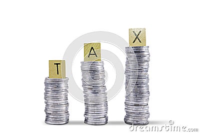 Tax collection coins - Stock Photo