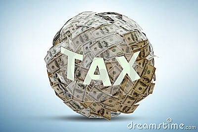 Tax concept with dollar ball - - 3d rendering Stock Photo