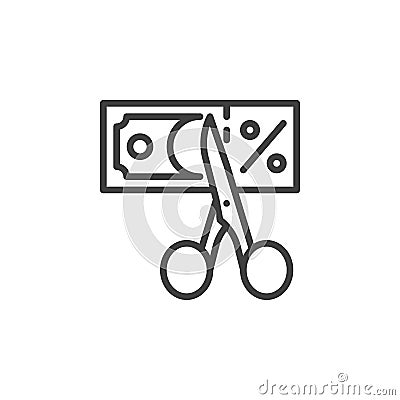 Tax cut line icon Vector Illustration