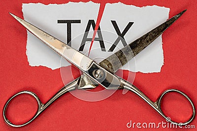 Tax cuts and saving money concept Stock Photo