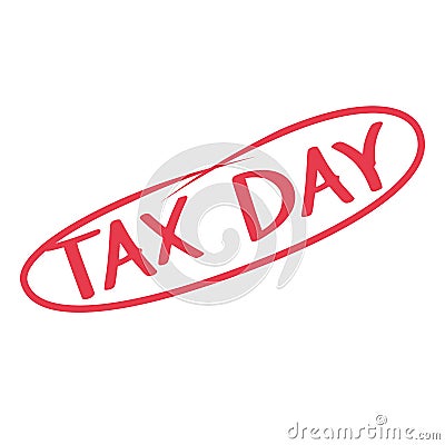 Tax Day 15th April 2019. Circled on a white red marker. Vector Illustration