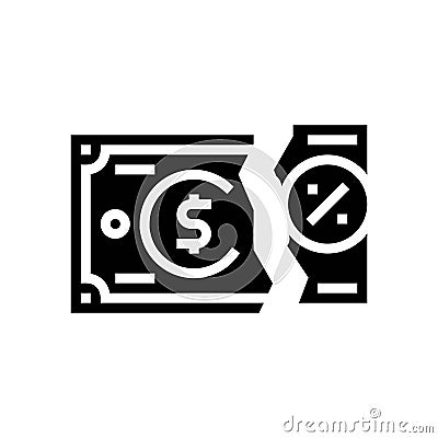 tax deductions glyph icon vector illustration Vector Illustration