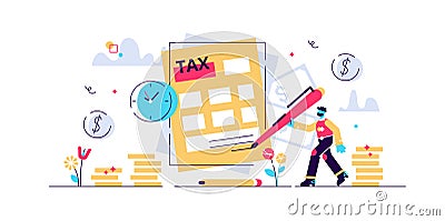 Taxes vector illustration. Flat tiny Vector Illustration