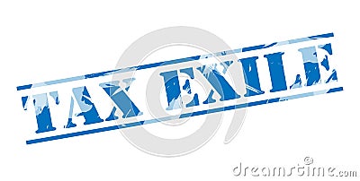 Tax exile blue stamp Stock Photo