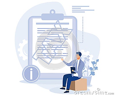 Tax filing concept, Provide and update your personal information, financial report, Vector Illustration