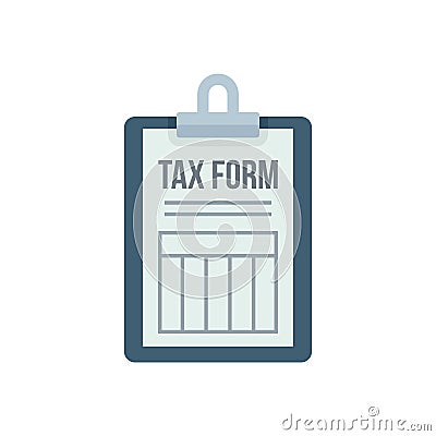 Tax form clipboard icon flat isolated vector Vector Illustration