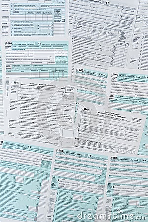 1040 tax form close up on desk. tax time. taxes concept Editorial Stock Photo