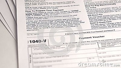 Tax Form 1040 V Stock Video Video Of Paper File Government