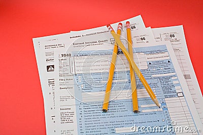 Tax forms 1040 Editorial Stock Photo