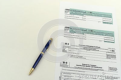 Tax forms for the current year for US citizens to file a return. Editorial Stock Photo