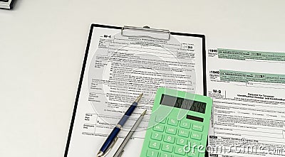 Tax forms for the current year for US citizens to file a return. Editorial Stock Photo