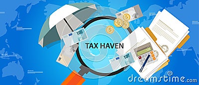 Tax haven country finance business illustration money protection Vector Illustration