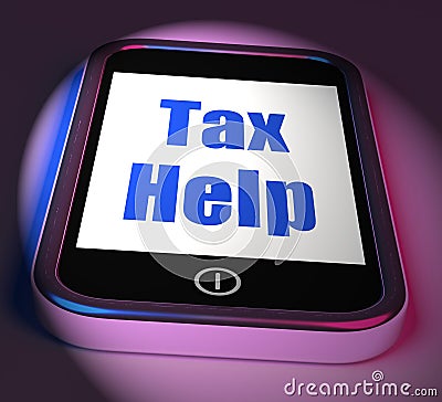 Tax Help On Phone Displays Taxation Advice Online Stock Photo