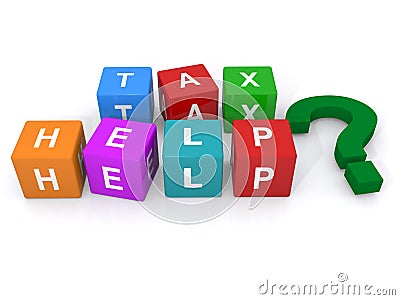 Tax help sign Stock Photo