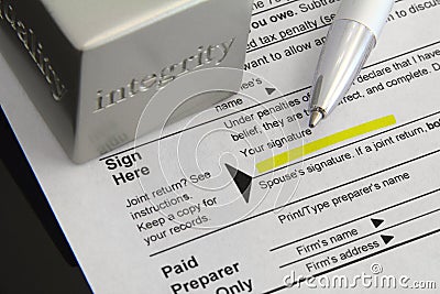 Tax honesty Stock Photo