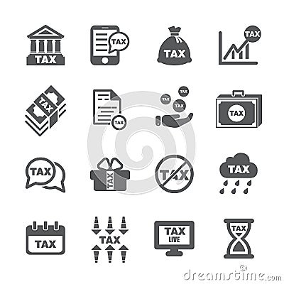 Tax icon set Vector Illustration