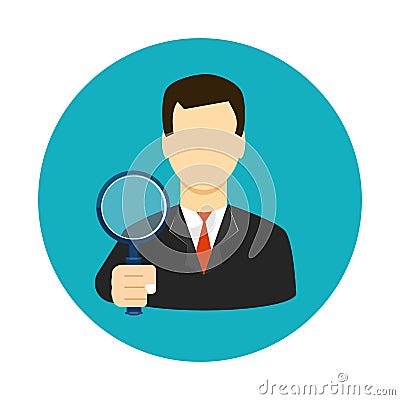 Tax inspector icon flat style. Vector illustration Stock Photo