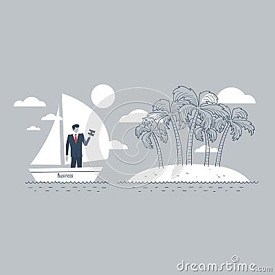 Tax ivasion concept, offshore business Vector Illustration