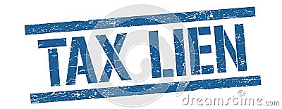 TAX LIEN text on blue vintage lines stamp Stock Photo