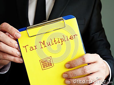 Tax Multiplier sign on the sheet Stock Photo