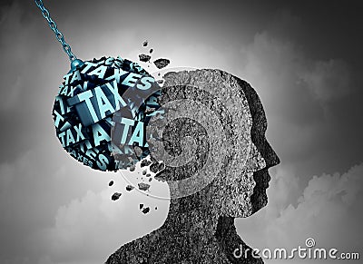 Tax Pain Cartoon Illustration