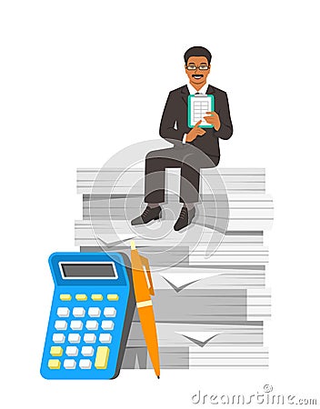 Tax payment calculation accounting concept Vector Illustration