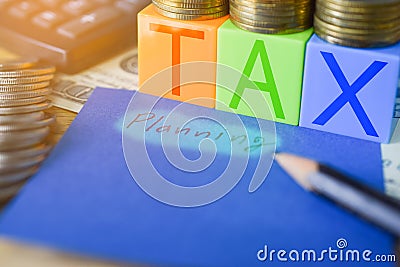 Time for Taxes Money Financial Accounting Taxation Concept - Tax Stock Photo