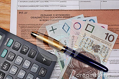 Tax polish individual Stock Photo