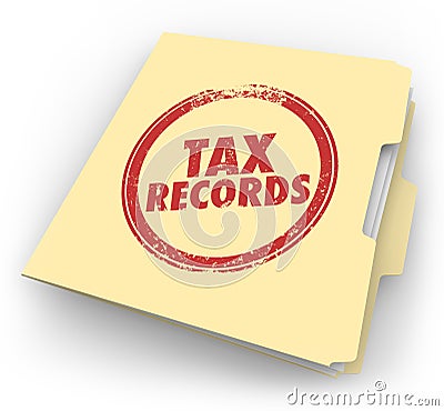 Tax Records Manila Folder Stamp Audit Documents FIle Stock Photo