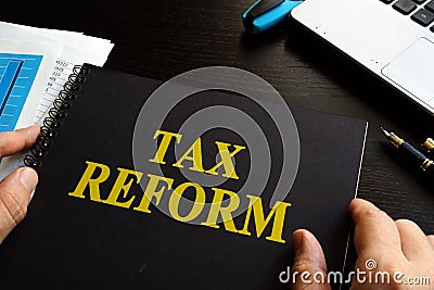 Tax reform on an desk. Stock Photo