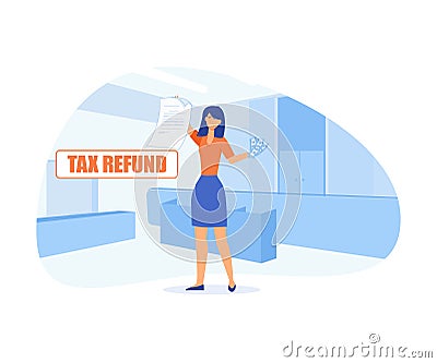 Tax refund document Cartoon Illustration