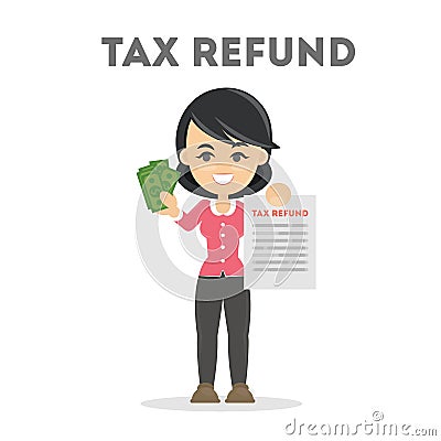 Tax refund document. Vector Illustration