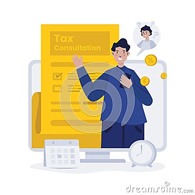 Tax report consultation illustration Vector Illustration