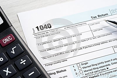 Tax return blank Editorial Stock Photo