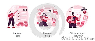 Tax return deadline abstract concept vector illustrations. Vector Illustration