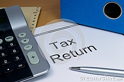 Tax return papers Stock Photo