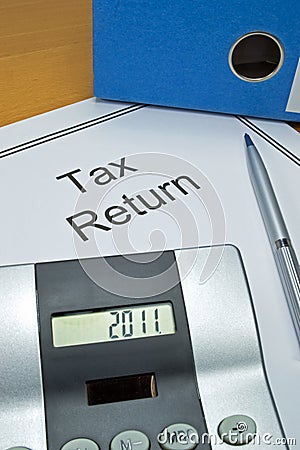 Tax return papers Stock Photo