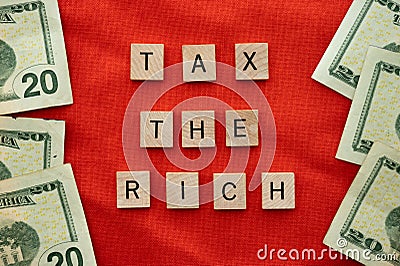 Tax the rich concept based on american politics Stock Photo