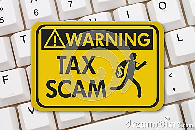 Tax scam warning sign Stock Photo