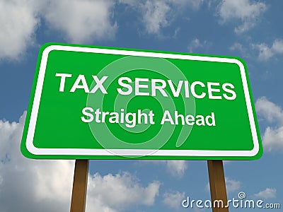 Tax services straight ahead Stock Photo