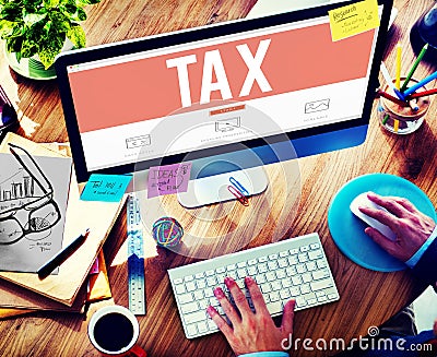 Tax Taxation Audit Refund Accounting Concept Stock Photo