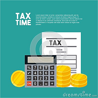 Tax time flat icons Vector Illustration